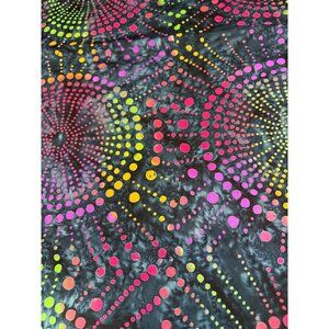 Vibrant Batik Fabric 1/2 yard x 44" Cotton Multicolor Dotted Pattern for Sewing